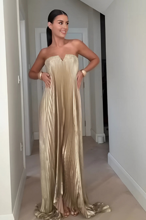 Vestido Sem Alças Dourado - Charm