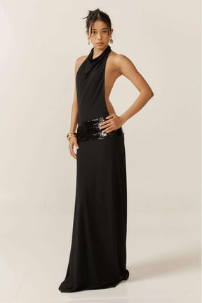 Vestido Preto Adele Halter