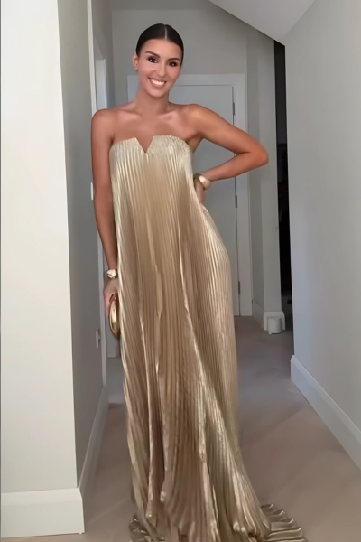 Vestido Sem Alças Dourado - Charm