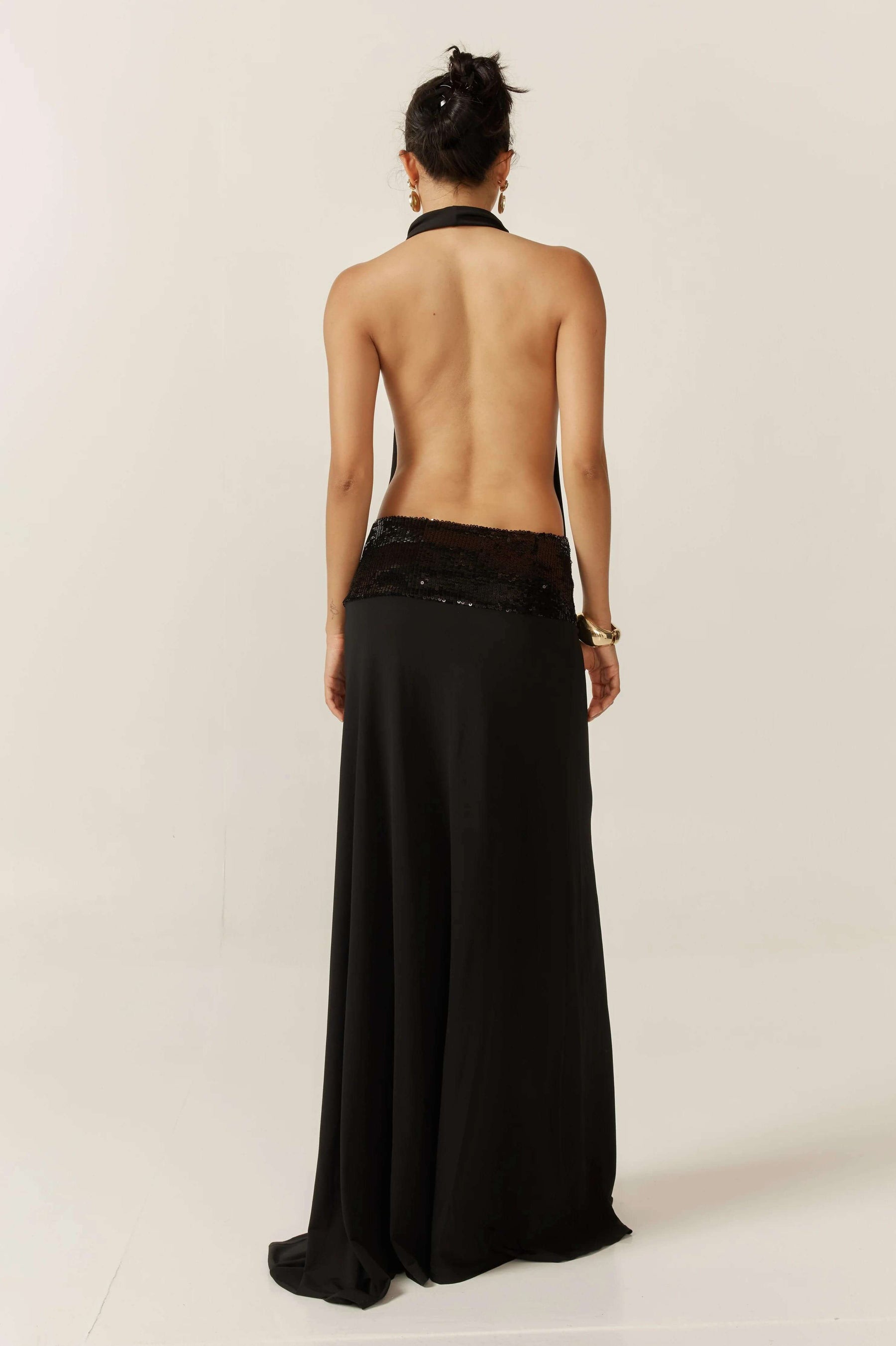Vestido Preto Adele Halter