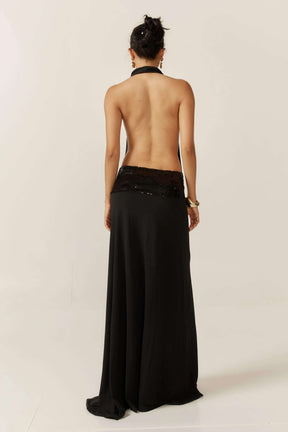 Vestido Preto Adele Halter
