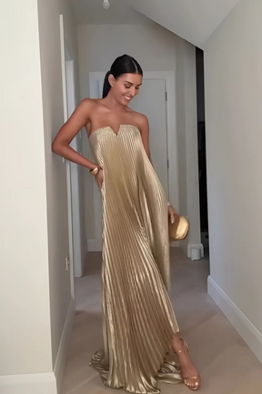 Vestido Sem Alças Dourado - Charm