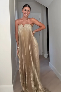 Vestido Sem Alças Dourado - Charm