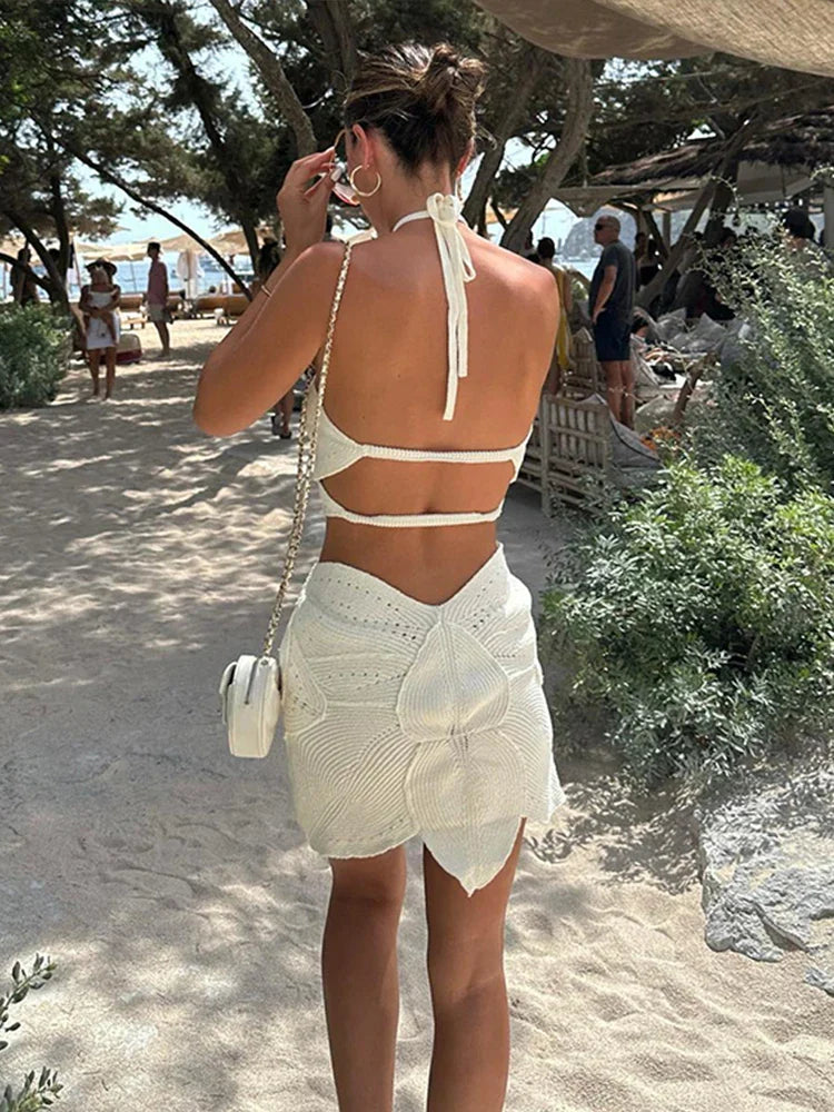 Vestido Curto em Crochê Isadora