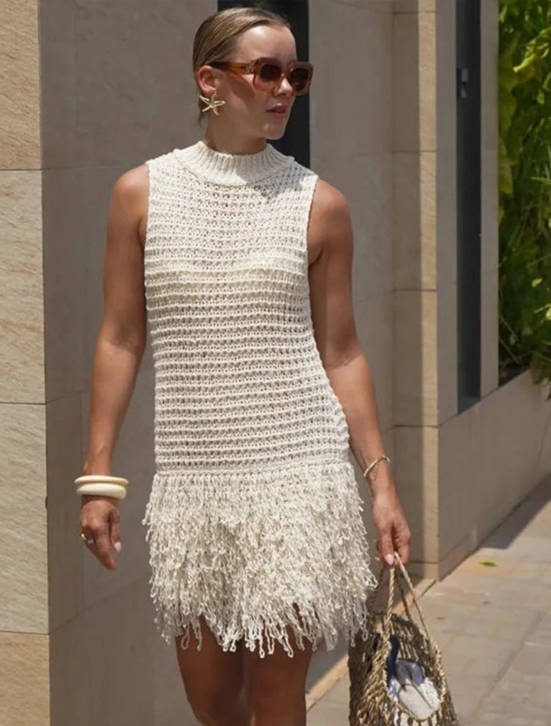 Vestido Curto com Franja Paola