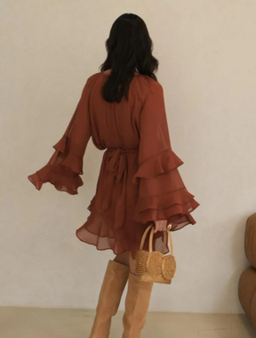 Vestido Curto Babado Angelique