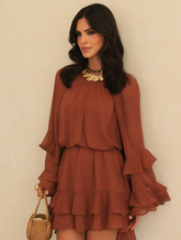 Vestido Curto Babado Angelique