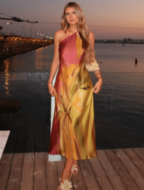 Vestido Longo com Estampa Entardecer