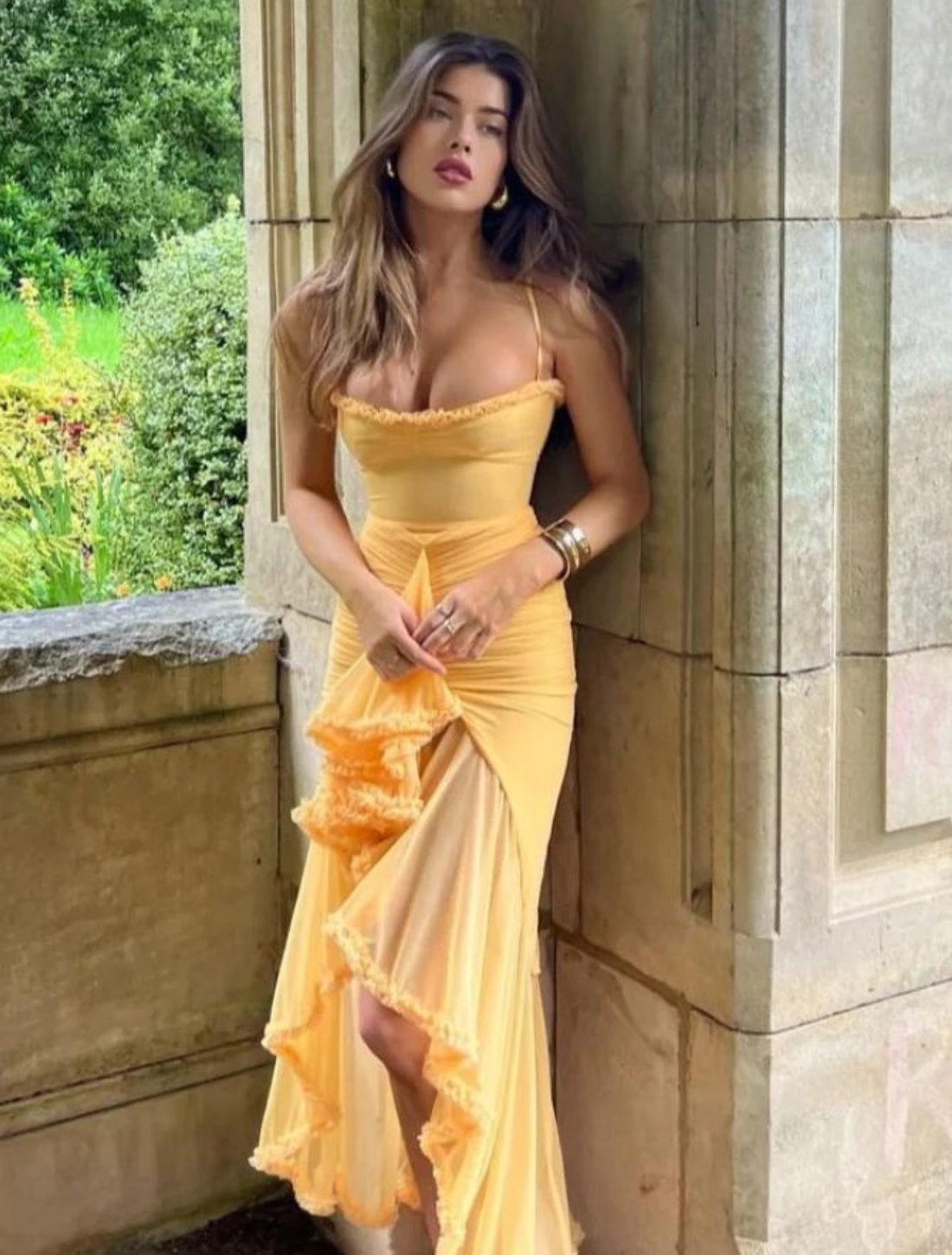 Vestido Maxi Plissado Fernanda