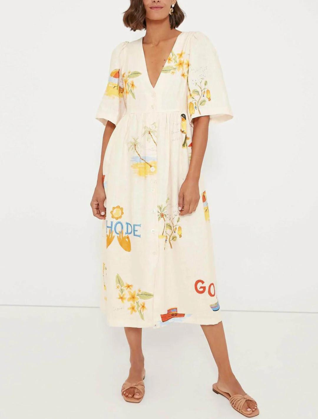 Vestido Midi em Linho Mainz