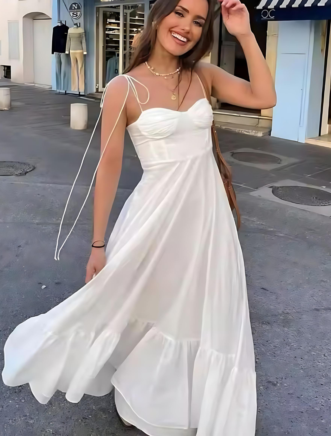 Vestido Longo com Babado Katherine